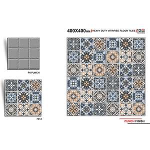 Export Quality 9mm Thick Rustic Matte 16x16 Porcelain Digital Parking Floor Tiles 400x400mm 40x40cm Non-Slip for Outdoor Mall - Product Image 2