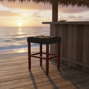 Taburete de Bar, Taburete de Cocina, Taburete de Bar Moderno Tapizado en Cuero PU sin Respaldo - Product Image 5