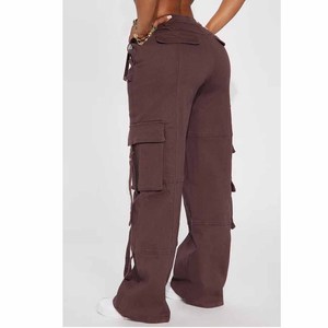 <b>Women's</b> Casual Cargo Pants Summer Tactical <b>Overalls</b> with Mid Waist Flat European American Style New Functional Bung Pants - Product Image 6