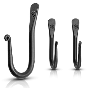 Industrial Metal Wall <b>Hooks</b> Heavy-Duty Coat <b>Hook</b> Set of 3 for Clothing Storage Installation with Drill Handmade Wall <b>Hooks</b> - Product Image 1