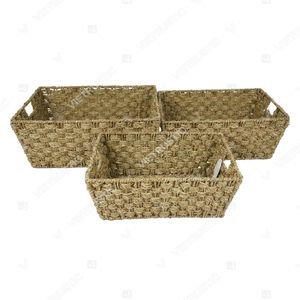 LATITUDE Natural Fiber <b>Rectangle</b> Multi-Functional Home <b>Storage</b> Seagrass <b>Basket</b> Set Home Organization - Product Image 4