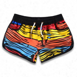Shorts de bain décontractés pour hommes en toile à carreaux imperméable 140g polyester à séchage rapide, taille mi-haute avec cordon de serrage, pour l'été - Product Image 3