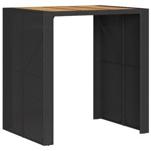 Grande table de bar de jardin en polyrotin résistant aux UV, couleur noire - Product Image 2