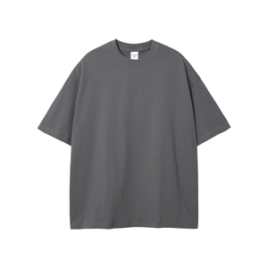 T-shirt en coton noir surdimensionné pour homme, col rond, manches courtes, jersey uni décontracté, couleur unie - Product Image 5