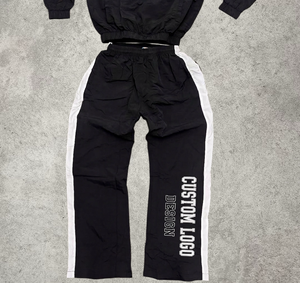 Custom Logo Embroidered <b>Knitted</b> 320g Nylon Tracksuit Men Color Block Short <b>Set</b> Quick Dry Streetwear Summer Outerwear - Product Image 5