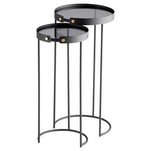 Mesa Auxiliar de Aluminio para Decoración Interior y Exterior, con 3 Patas, Acabado Dorado y Azul, para Sala de Estar - Product Image 6
