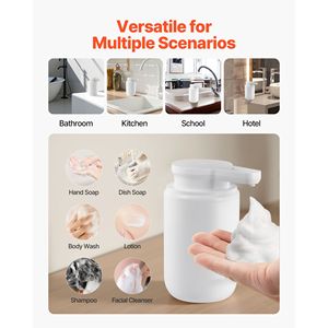 Dispenser Automatico di Sapone Senza Contatto Ricaricabile 300ml/10oz, 2 Livelli Regolabili, Materiale ABS Moderno, Capacità 500ml - Product Image 3