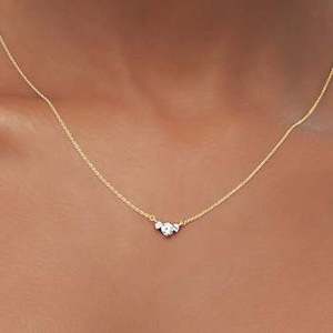 Elegant Oval Pendant Diamond <b>Necklace</b> for Women | Minimal Jewelry | Latest Fashion Trend - Product Image 2
