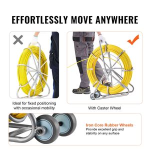 Cavo passacavi in fibra di vetro da 5/16 pollici, 656 piedi, con bobina in acciaio e 3 teste di trazione, accessorio e parte di ricambio - Product Image 5