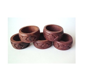 Modern Round Shape Eco-Friendly Luxury Wooden <b>Napkin</b> Rings Holders for <b>Wedding</b> Banquet Restaurant and Family Dinner Decoration - Product Image 1