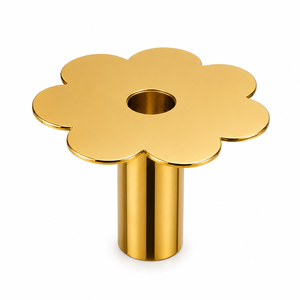 Trending Gold <b>Mirror</b> Flower <b>Candle</b> Holder Luxury Decorative Metal Floral <b>Candle</b> <b>Plate</b> Modern Home Wedding Table Decor - Product Image 1