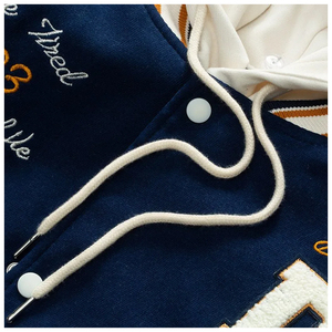 2026 Trendy Spring Streetwear Waterproof Windproof Fleece Varsity Bomber <b>Jacket</b> OEM Custom Chenille Patch Front College - Product Image 4