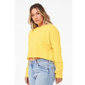 BELLA + CANVAS <strong>Women's</strong> Autumn Crop Crew <strong>Fleece</strong> 7503 <strong>Navy</strong> Pullover Dropped Shoulder Waterproof Breathable Eco-Friendly Sweatshirt - Product Image 5