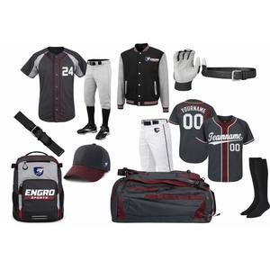 Tenue complète d'équipe de baseball, nouveau design, ensemble uniforme de baseball USA, 12 pièces, ensemble complet, 100% polyester, séchage rapide - Product Image 1