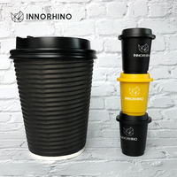 INNORHINO Mini-tasses à café personnalisées jetables, pots en plastique étanches et anti-fuite, contenants d'emballage alimentaire pour jus et boissons 1-16
