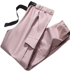 Pantalon cargo vintage pour femme, couleur unie, multi-poches, coupe droite, coupe-vent, idéal pour la randonnée et la course à pied, 100 % coton, collection automne - Product Image 5