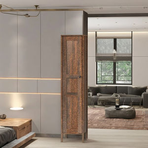 FURNIZONE Armoire de rangement moderne et contemporaine en bois à 1 porte, autoportante, gain de place, pour chambre à coucher - Product Image 1