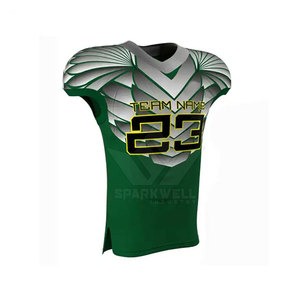 Custom <b>Men's</b> Green Heat-Transfer Printed Football Jersey Set 3D Print V Neck Quick Dry Polyester Sports Uniform Plus Size Front - Product Image 5