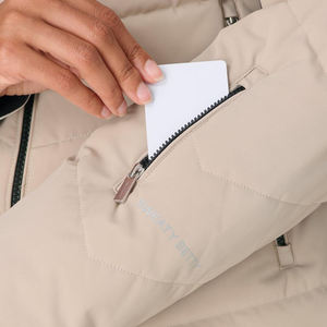 เสื้อแจ็คเก็ตพัฟเฟอร์แบบครอปสำหรับผู้หญิง ผ้าสีพื้น คุณภาพดีเยี่ยม โพลีเอสเตอร์ ดีไซน์ปรับแต่งได้ ระบายอากาศได้ดี - Product Image 3