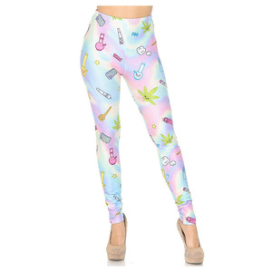 Vibrant Pastel Rainbow Novelty Print Leggings High Elasticity Soft Workout <b>Tights</b> for Women Fun Yoga Pants - Product Image 1