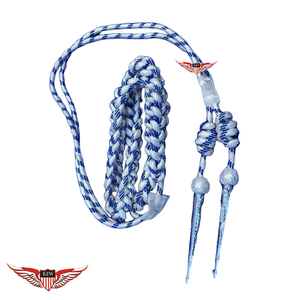 Silver And Blue Wire <b>Braided</b> Parade Aiguillette Shoulder Aiguillette Silver And Blue Wire Aiguillette Wire <b>Cord</b> - Product Image 1