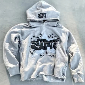 Sudadera con Capucha Unisex Morada con Logotipo de Estrella Estampado en Silicona, Estilo Urbano, Corte Holgado, Manga Regular, Tela French Terry - Product Image 5