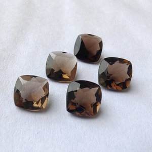Cuarzo Ahumado Natural Semiprecioso Negro Facetado de Corte Cojín de 5.0mm ~ 10.0mm, Gemas de Alta Calidad para Joyería - Product Image 1