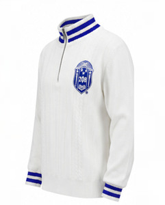 Customized Logo Alpha Hand Embroidered Fraternity Women's Winter Casual Breathable Cotton Zipper <b>Pullover</b> <b>Sweater</b> - Product Image 3
