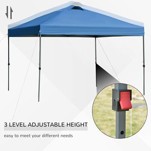 Blue 10 X 10 Pop up Event Tent with Easy Move <b>Roller</b> <b>Bag</b> 3-Level Adjustable Height Top Vent Window Design - Product Image 5