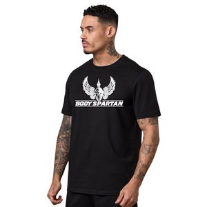 Camiseta de punto con estampado gráfico para hombre, color negro, corte regular, cuello redondo, manga corta, informal, transpirable, ropa de calle - Product Image 1