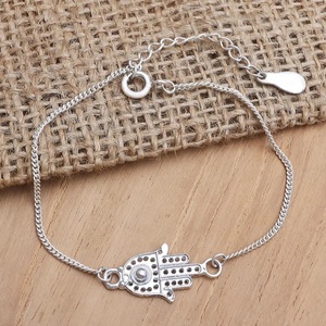 Elegant 925 Sterling Silver <b>Boho</b> Chain Link <b>Bracelet</b> Handmade Pendant <b>Bracelet</b> Anniversary Gift for Her - Product Image 1