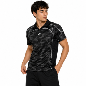 Camiseta deportiva transpirable de malla personalizada con ribetes reflectantes en camuflaje negro para hombre, sublimada, para equipos deportivos, fútbol americano. - Product Image 5