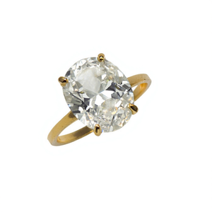 Wholesale Handcrafted 18K Gold Gemstone <b>Ring</b> Diamond Cut Crystal Quartz <b>Adjustable</b> <b>Ring</b> Natural Clear Quartz Jaipur India - Product Image 3
