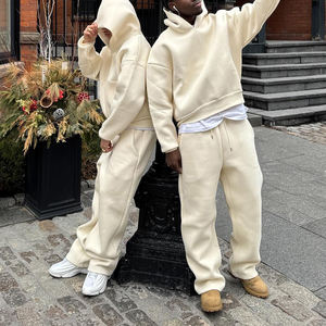 Conjunto de Sudadera con Capucha y Pantalones Deportivos Holgados de Invierno, 100% Algodón, Tejido Grueso, de Alta Calidad, Personalizado para Hombre - Product Image 1