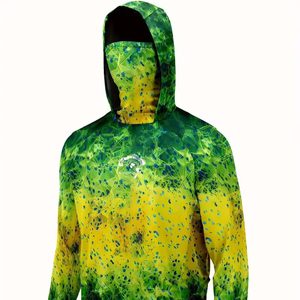 Haut de pêche personnalisé pour homme avec masque intégré, protection solaire UPF 50+, impression par sublimation haute performance, maille respirante 2026 - Product Image 1