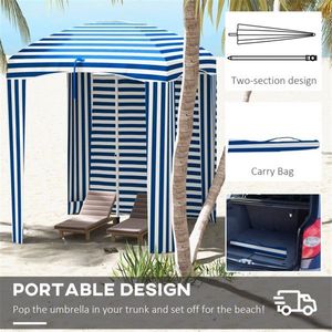 Parasol d'extérieur bleu et blanc élégant pour activités de plein air - Product Image 5