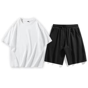 Ensemble T-shirt et short pour homme avec logo personnalisé OEM, ensemble décontracté surdimensionné en deux pièces pour l'été, tenue de sport, streetwear, fabricant en gros - Product Image 4
