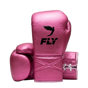 Gants de boxe en cuir Fly à doigts entiers, anti-UV, séchage rapide, à lacets, orange, pour adultes, unisexe, équipement de sparring, gants d'entraînement respirants - Product Image 2