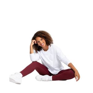 T-shirt blanc pour femme, best-seller, confortable, coupe oversize, manches longues, 100% coton, doux, respirant, coupe décontractée, idéal pour la gym et l'entraînement, OEM - Product Image 3
