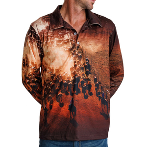 เสื้อโปโลตกปลาแขนยาวปักโลโก้ตามสั่งสำหรับผู้ชาย ผ้าโพลีเอสเตอร์ 100% เสื้อเจอร์ซีย์เปล่าสำหรับใส่กลางแจ้ง - Product Image 4
