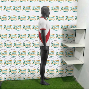 Maillot de football unisexe personnalisé de qualité supérieure, anti-UV, respirant, en polyester écologique, avec logo personnalisé, col rond, manches courtes - Product Image 4