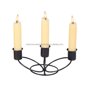 Portavelas elegante de hierro y metal negro vintage, perfecto para bodas y eventos especiales en múltiples diseños y tamaños - Product Image 2