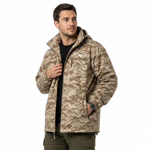 Y2K Streetwear Custom Digital <b>Camo</b> Puffer <b>Jacket</b> Insulated Hooded Outerwear Windproof Zip Up OEM Private Label Men's <b>Jackets</b> USA - Product Image 1