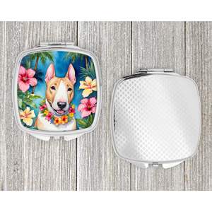 English Bull Terrier Luau Miroir de maquillage de voyage compact, portable et pliable, cadeau pour femmes et filles - Product Image 4