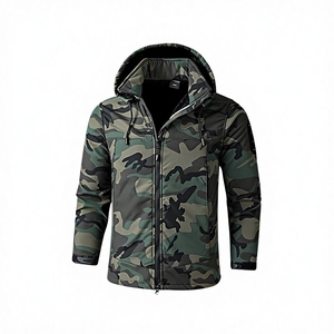 Veste de course décontractée longue en jean noir ciré avec fermeture éclair pour homme - Product Image 2