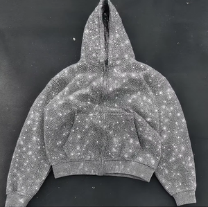 Unisex Bomber <b>Jacket</b> Sequined Glitter Print Fleece Anti-pilling Streetwear Zipper Closure Turn-down Collar Regular Fit Winter - Product Image 2