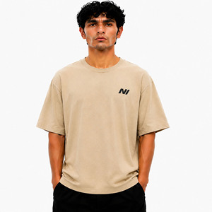 Camiseta Personalizada Extra Grande para Hombre, 100% Algodón, con Logotipo Estampado en la Parte Delantera, Cuello Redondo, Manga Corta, Transpirable, 180g, Corte Jersey, NOFYAN - Product Image 4