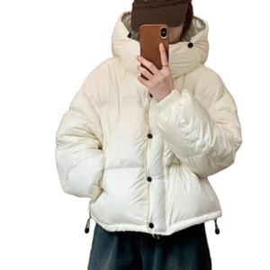 New Korean Fashion Thick Warm Simple Jacket Loose Winter <b>Coat</b> <b>Stand</b> Collar Printed Technics Breathable Outerwear Nylon Lining - Product Image 1
