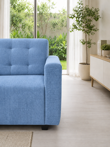 Emerald Modern Two-Seater Blue Light <b>Sofa</b> Padded Backrest Eco-Friendly Custom Fabric Apartment Hotel Use Warehouse Hospital - Product Image 2