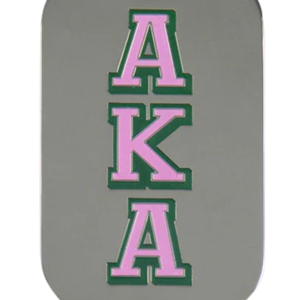 Collar para Perro de Doble Cara AKA, Colgante Estilo Militar Plateado con Letras AKA en Rosa y Verde y Cadena de Bolas con Escudo - Product Image 3